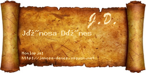 Jánosa Dénes névjegykártya